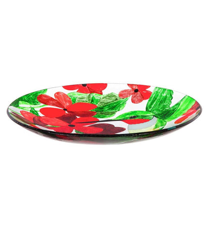 Plow & Hearth Deck & Patio Accents Outdoor Living Hummingbird Glass Birdbath With Stand