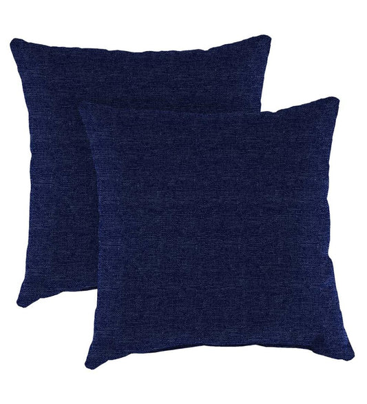 Plow & Hearth Deck & Patio Accents Outdoor Living Indoor/Outdoor Classic Throw Pillows, Set Of 2 - Navy