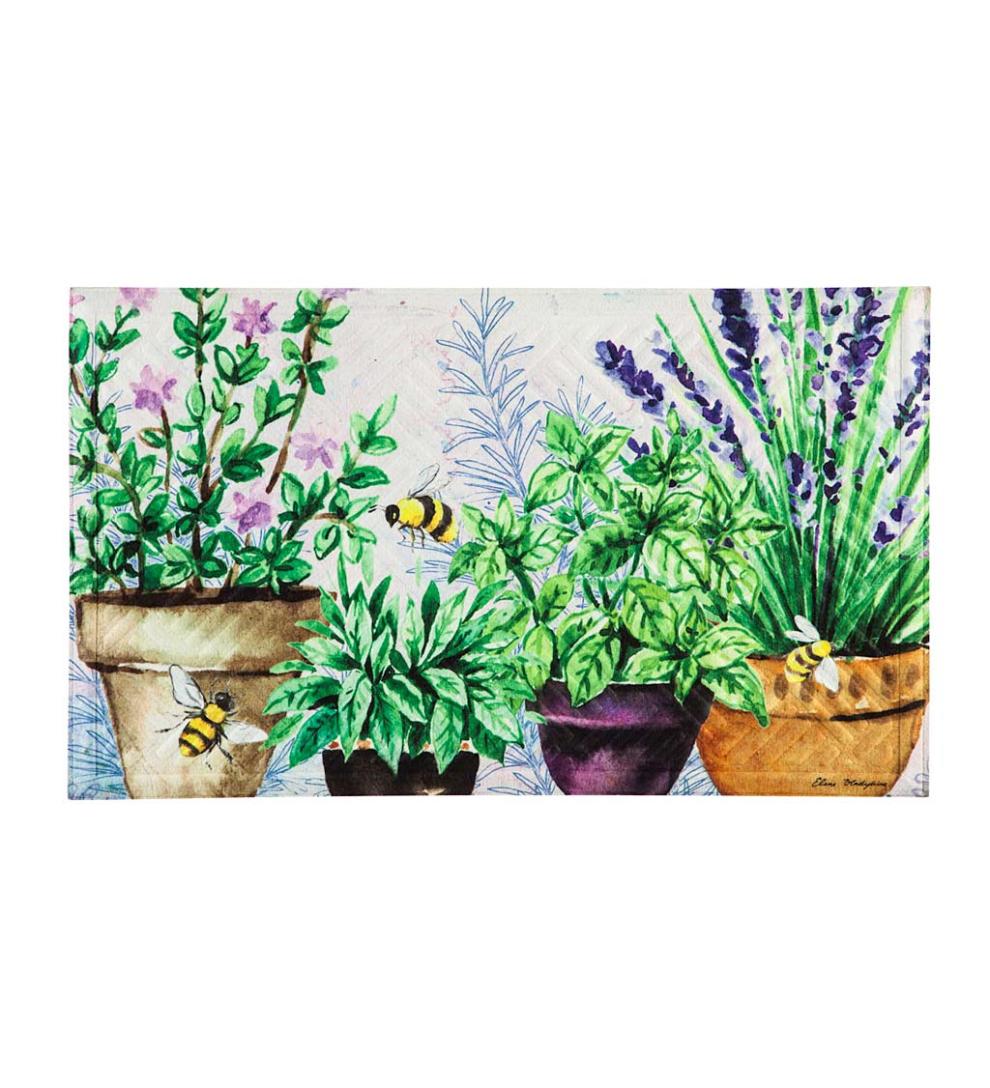 Plow & Hearth Deck & Patio Accents Outdoor Living Indoor/Outdoor Embossed Garden Happy Place Floor Mat