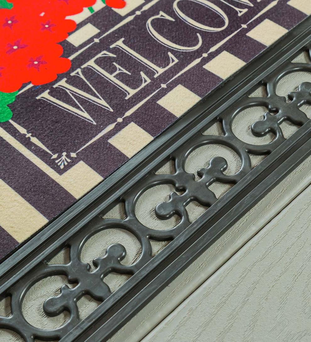 Plow & Hearth Deck & Patio Accents Outdoor Living Indoor/Outdoor Fleur Scroll Sassafras Mat Tray