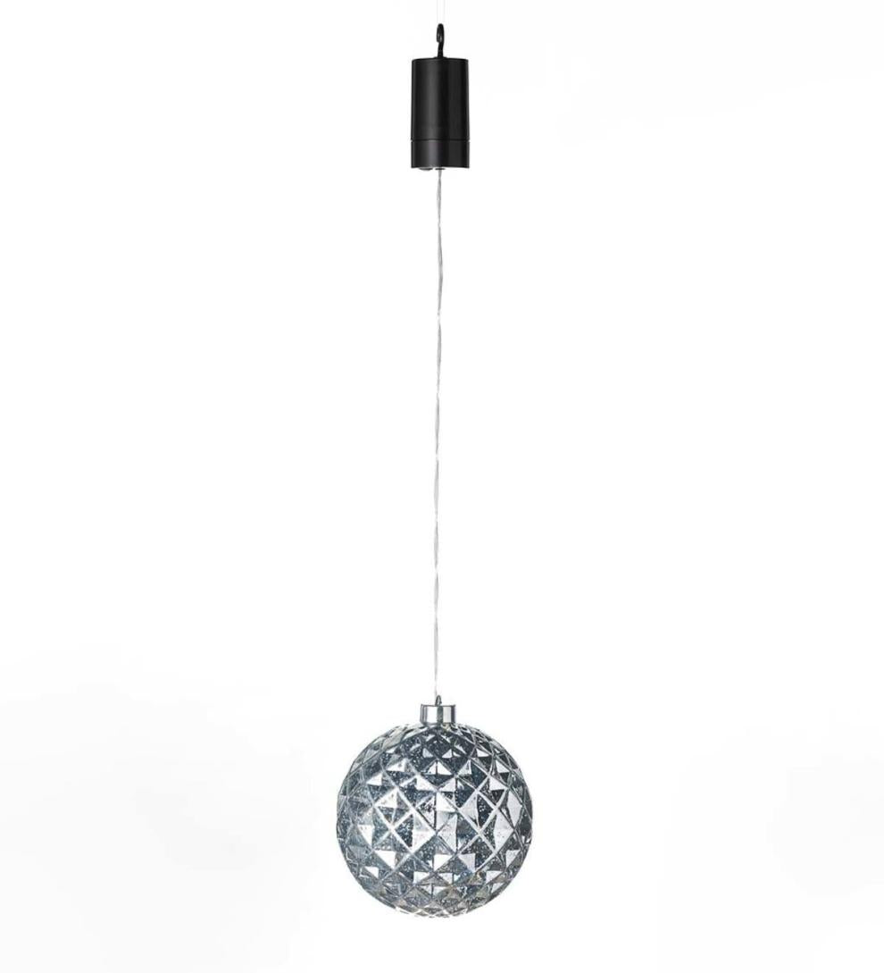 Plow & Hearth Deck & Patio Accents Outdoor Living Indoor/Outdoor Shatterproof Holiday Lighted Hanging Ornament - Finial, Red