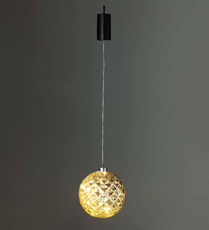 Plow & Hearth Deck & Patio Accents Outdoor Living Indoor/Outdoor Shatterproof Holiday Lighted Hanging Ornament - Finial, Red