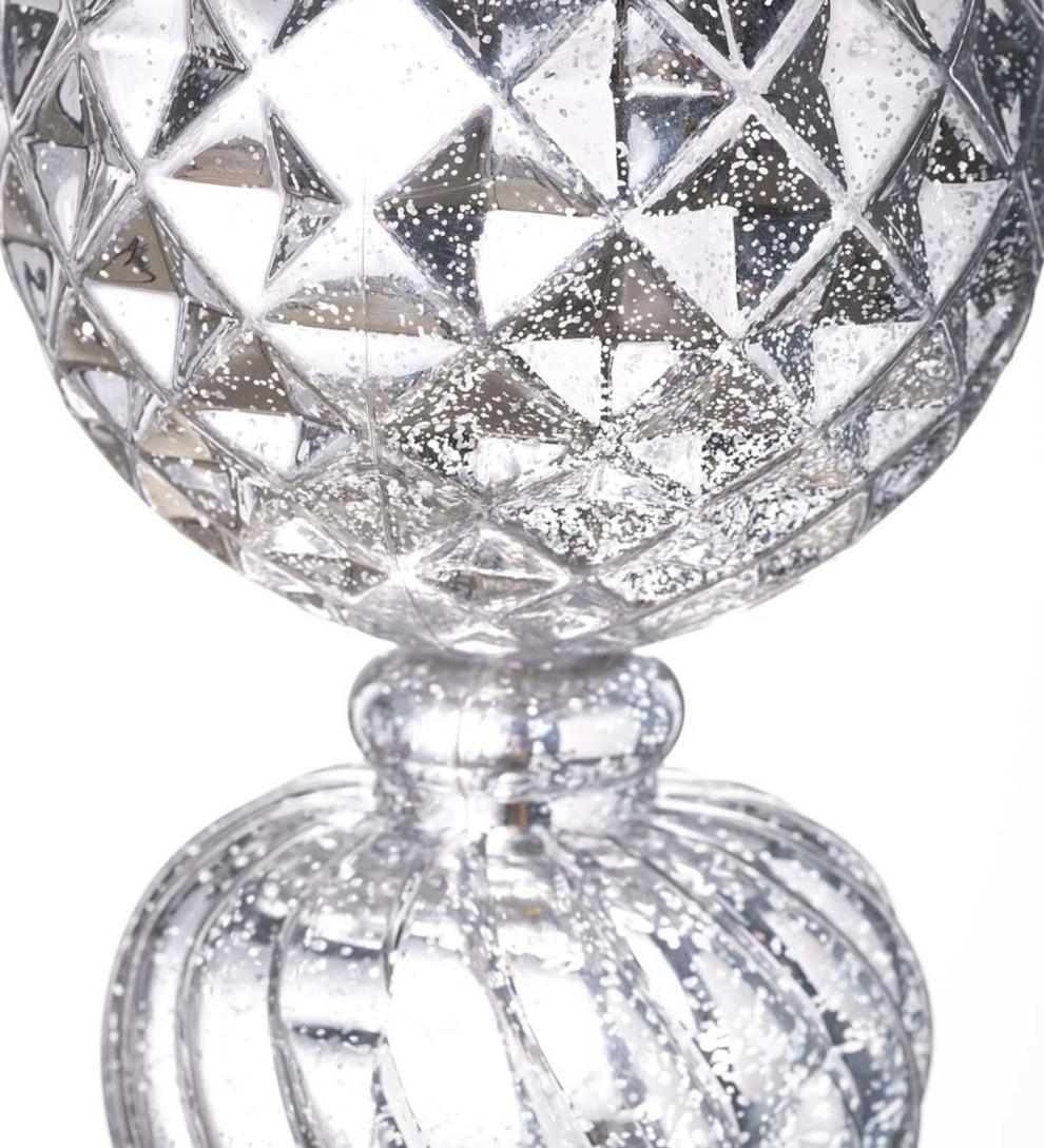 Plow & Hearth Deck & Patio Accents Outdoor Living Indoor/Outdoor Shatterproof Holiday Lighted Large Finial Hanging Ornament - Finial Red