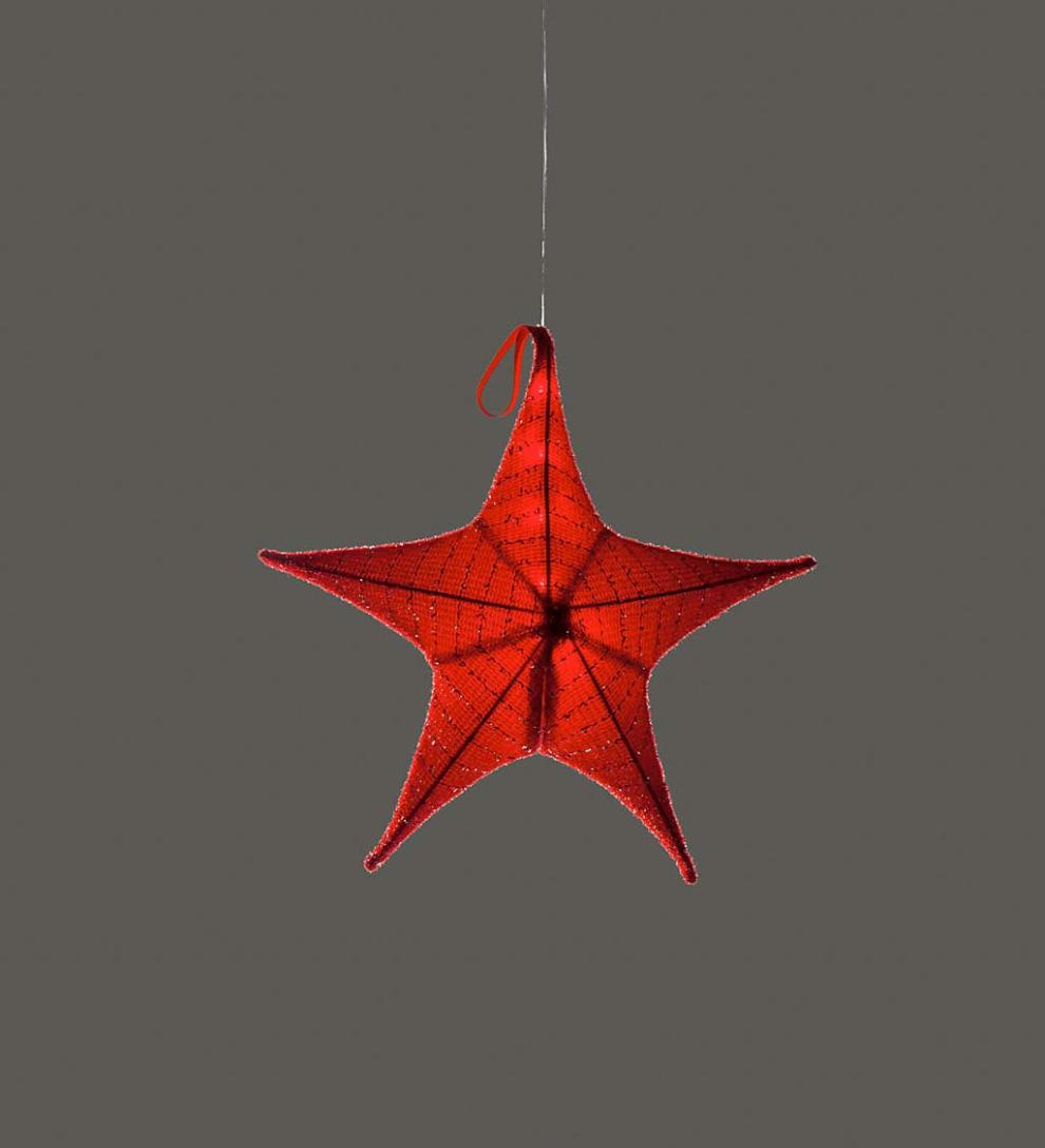 Plow & Hearth Deck & Patio Accents Outdoor Living Lighted Hanging Fabric Star