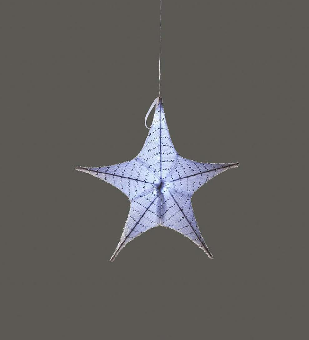 Plow & Hearth Deck & Patio Accents Outdoor Living Lighted Hanging Fabric Star