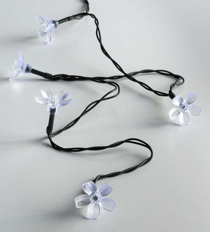 Plow & Hearth Deck & Patio Accents Outdoor Living Multi-Function, Color-Changing Solar Flower String Lights