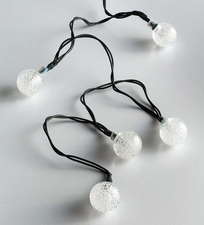 Plow & Hearth Deck & Patio Accents Outdoor Living Multi-Function Solar Ball String Lights With 50 Warm White Leds
