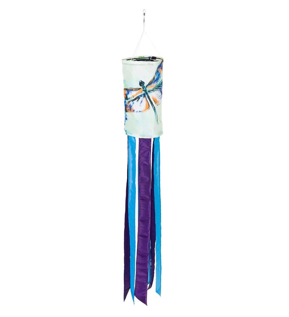 Plow & Hearth Deck & Patio Accents Outdoor Living Nature-Inspired Solar Led Motion Windsock - Cherry Blossom