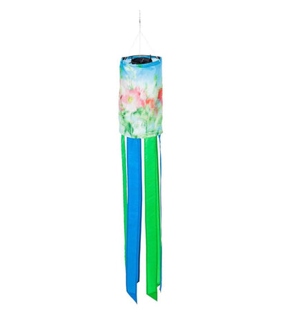 Plow & Hearth Deck & Patio Accents Outdoor Living Nature-Inspired Solar Led Motion Windsock - Cherry Blossom