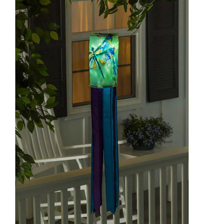 Plow & Hearth Deck & Patio Accents Outdoor Living Nature-Inspired Solar Led Motion Windsock - Cherry Blossom