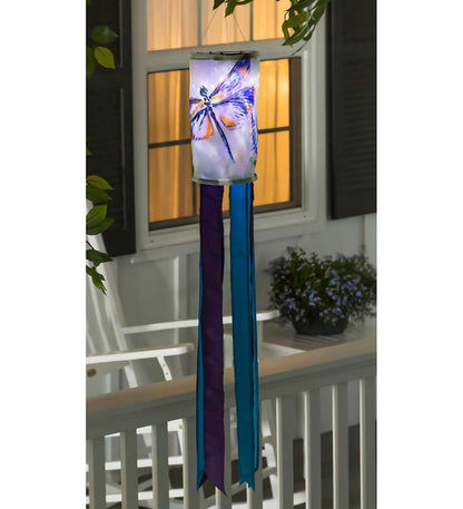 Plow & Hearth Deck & Patio Accents Outdoor Living Nature-Inspired Solar Led Motion Windsock - Cherry Blossom