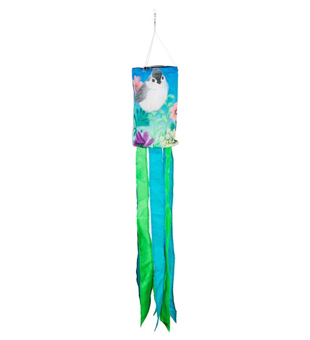 Plow & Hearth Deck & Patio Accents Outdoor Living Nature-Inspired Solar Led Motion Windsock - Cherry Blossom