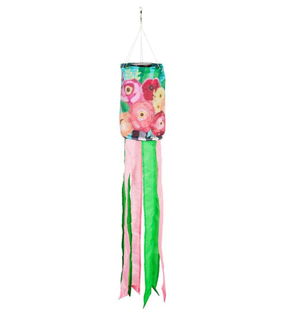 Plow & Hearth Deck & Patio Accents Outdoor Living Nature-Inspired Solar Led Motion Windsock - Cherry Blossom