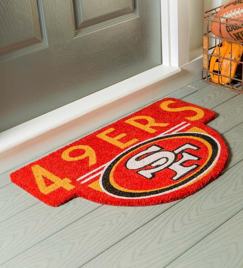 Plow & Hearth Deck & Patio Accents Outdoor Living Nfl Shaped Coir Door Mat - San Francisco 49S