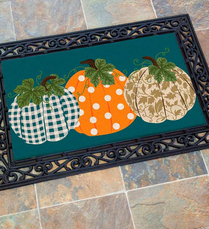 Plow & Hearth Deck & Patio Accents Outdoor Living Patterned Pumpkins Coir Fiber Mat