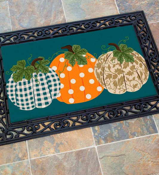 Plow & Hearth Deck & Patio Accents Outdoor Living Patterned Pumpkins Coir Fiber Mat