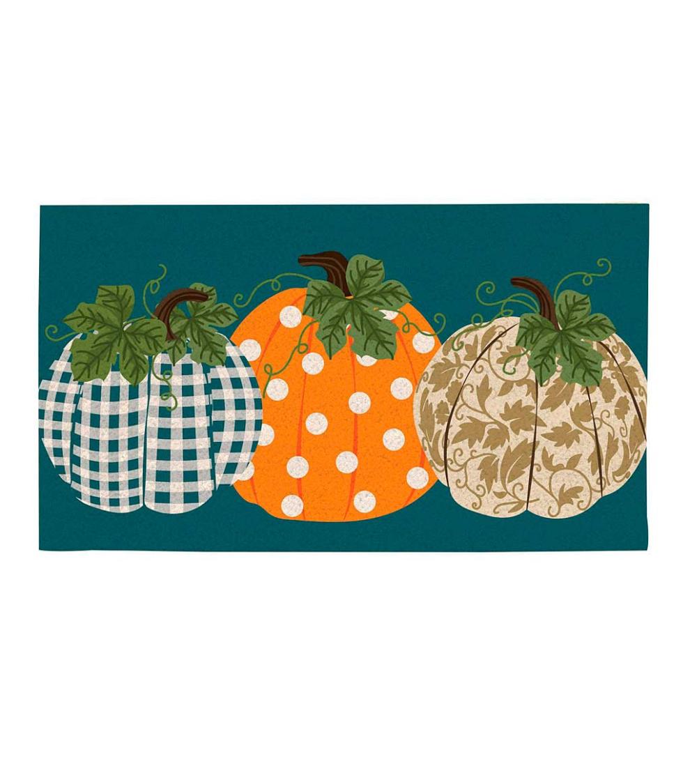 Plow & Hearth Deck & Patio Accents Outdoor Living Patterned Pumpkins Coir Fiber Mat