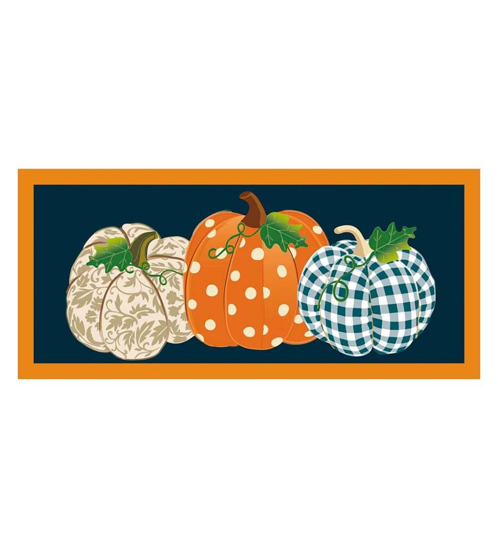 Plow & Hearth Deck & Patio Accents Outdoor Living Patterned Pumpkins Sassafras Switch Mat