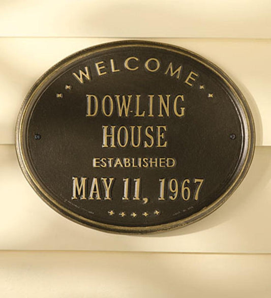 Plow & Hearth Deck & Patio Accents Outdoor Living Personalized Oval House Sign