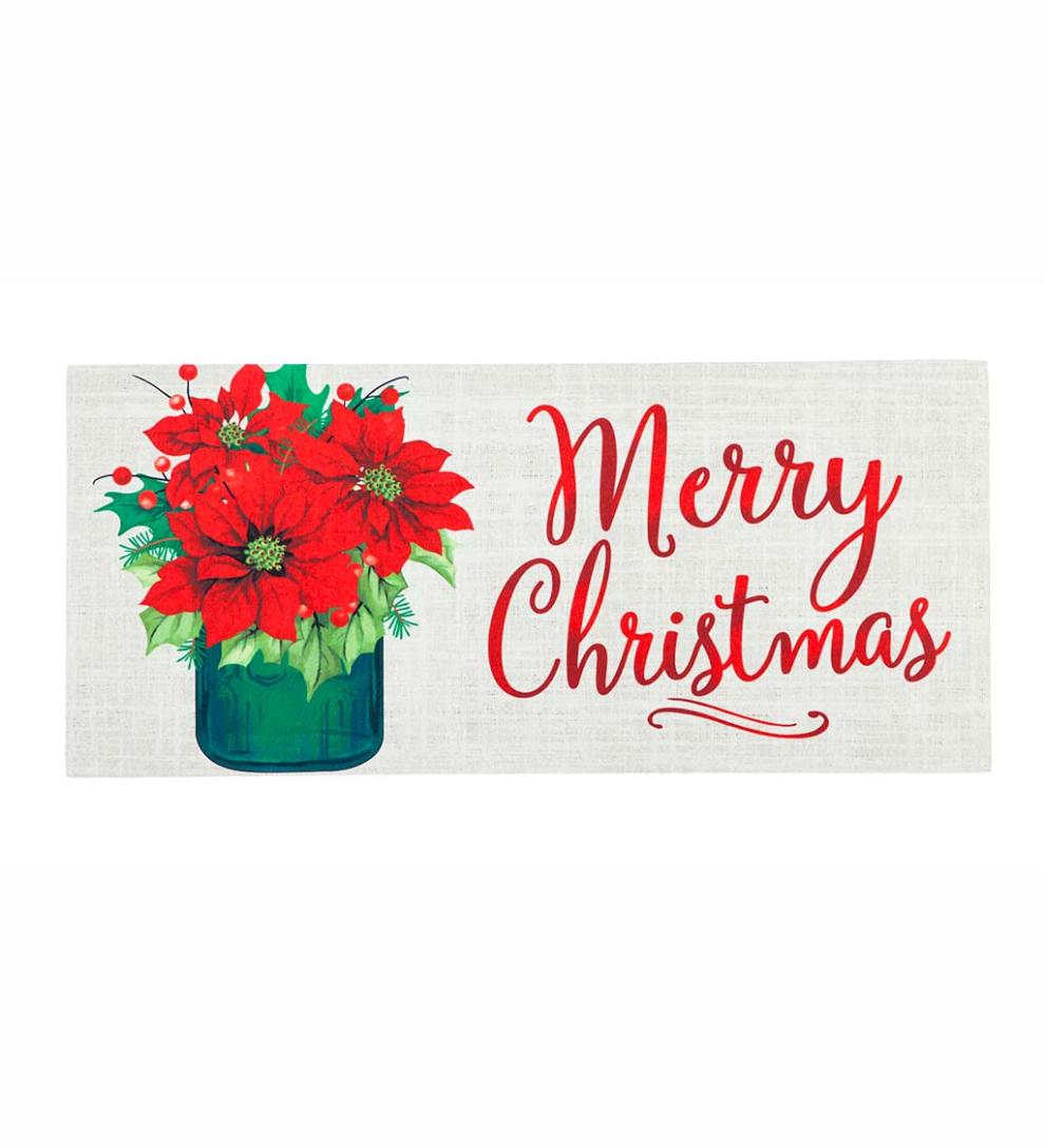 Plow & Hearth Deck & Patio Accents Outdoor Living Poinsettia Mason Jar Sassafras Switch Mat