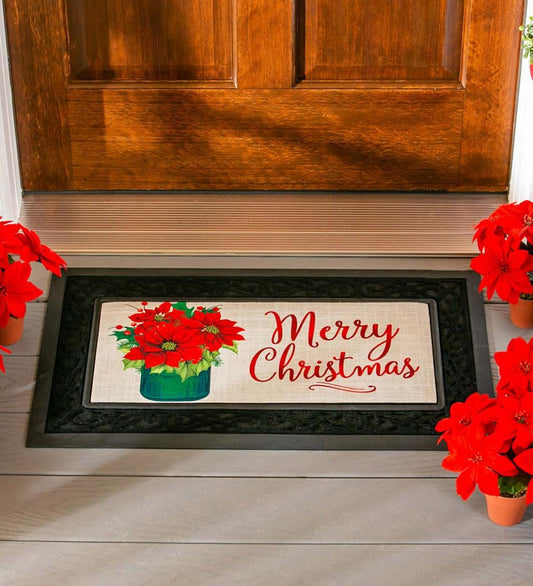 Plow & Hearth Deck & Patio Accents Outdoor Living Poinsettia Mason Jar Sassafras Switch Mat