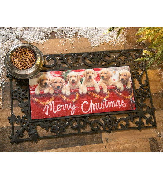 Plow & Hearth Deck & Patio Accents Outdoor Living Red Truck With Puppies Sassafras Switch Mat