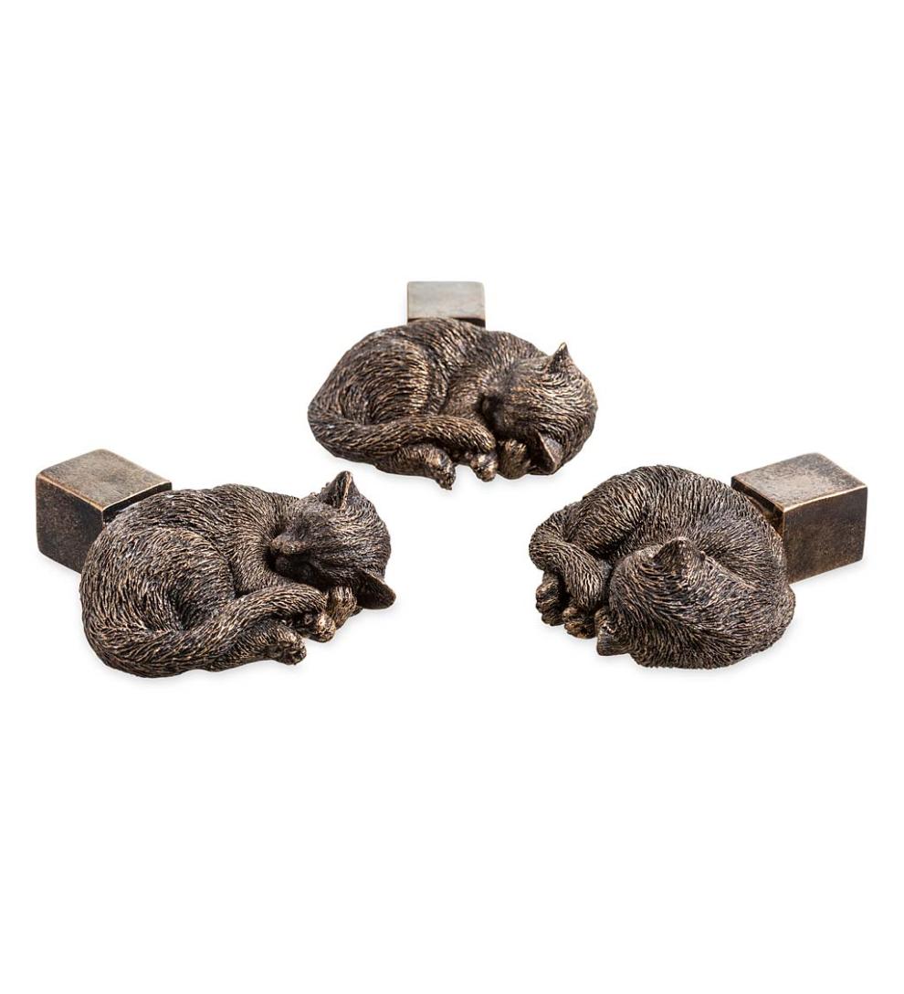 Plow & Hearth Deck & Patio Accents Outdoor Living Sleeping Cats Potty Feet, Set Of 3
