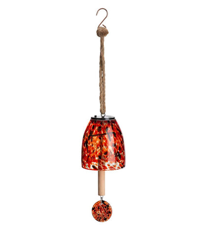 Plow & Hearth Deck & Patio Accents Outdoor Living Solar Art Glass Bell Chime - Blue