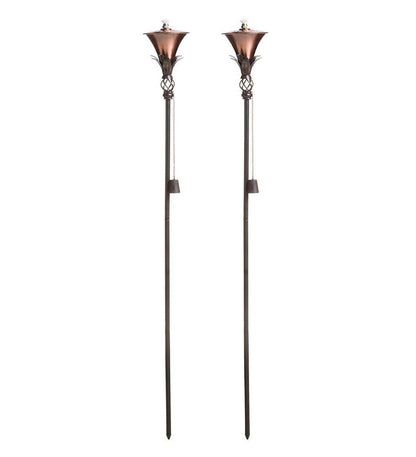 Plow & Hearth Deck & Patio Accents Outdoor Living Steel Garden Torches, Set Of 2 - Copper