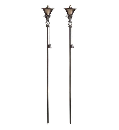 Plow & Hearth Deck & Patio Accents Outdoor Living Steel Garden Torches, Set Of 2 - Copper