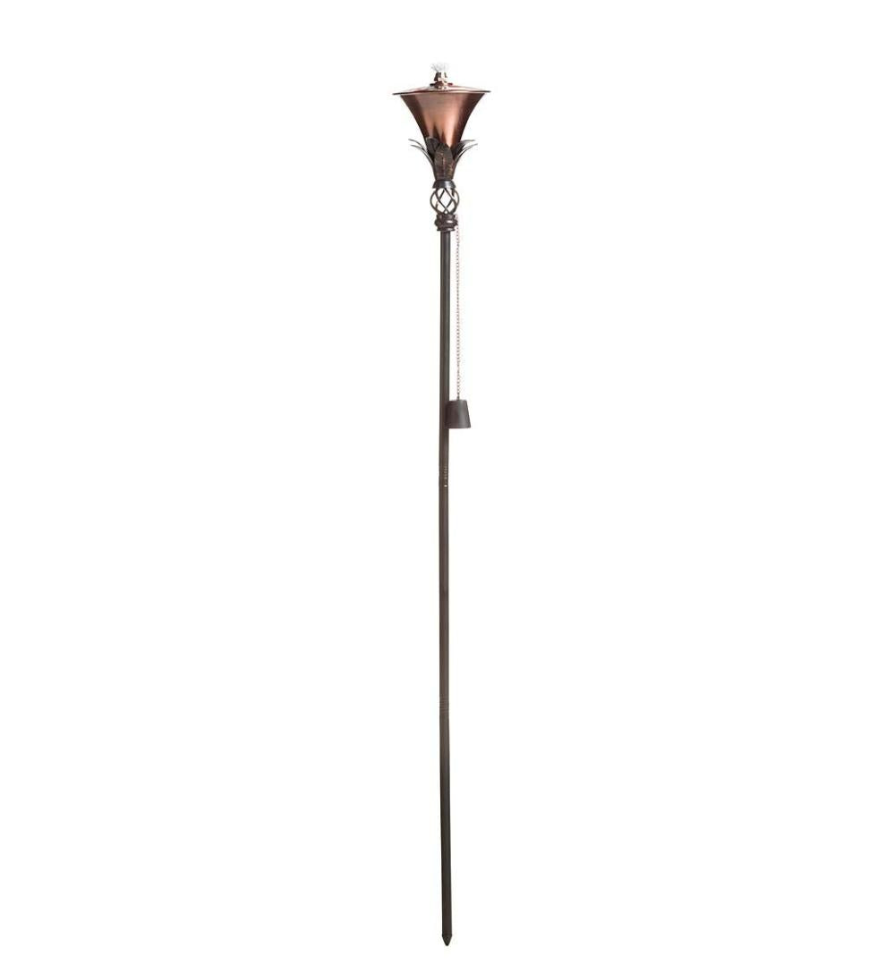 Plow & Hearth Deck & Patio Accents Outdoor Living Steel Garden Torches, Set Of 2 - Copper