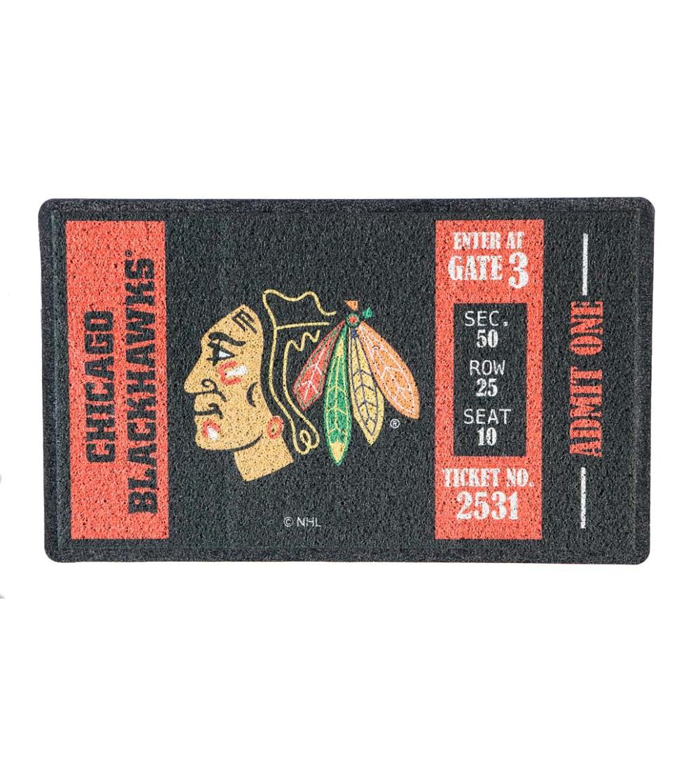Plow & Hearth Deck & Patio Accents Outdoor Living Team Turf Mat - Blackhawks