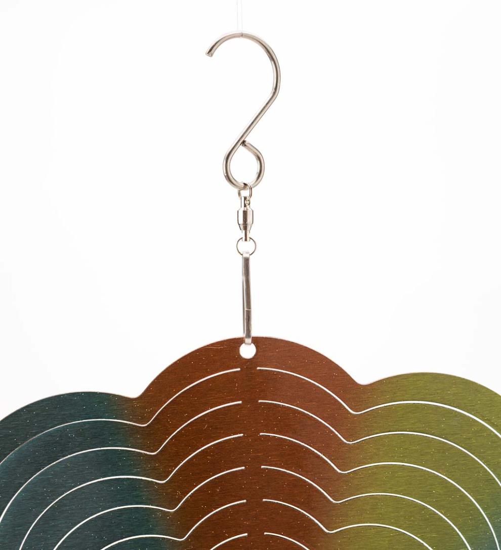 Plow & Hearth Deck & Patio Accents Outdoor Living Tree Of Life Optical Illusion Hanging Metal Spinner