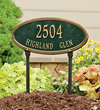 Plow & Hearth Deck & Patio Accents Outdoor Living Usa-Made Cast Aluminum Personalized Address Plaques