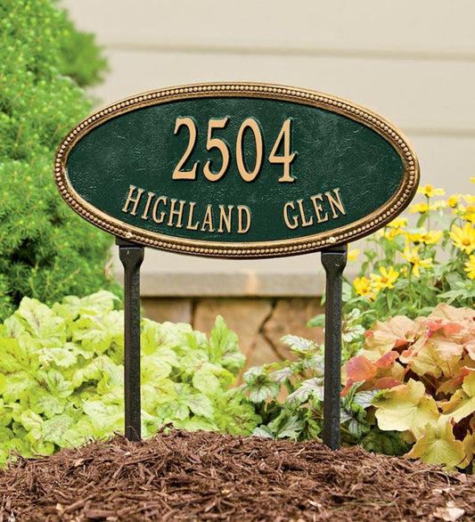 Plow & Hearth Deck & Patio Accents Outdoor Living Usa-Made Cast Aluminum Personalized Address Plaques