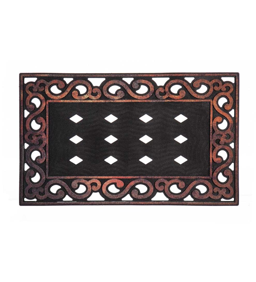 Plow & Hearth Deck & Patio Accents Outdoor Living Variegated Scroll Sassafras Mat Tray
