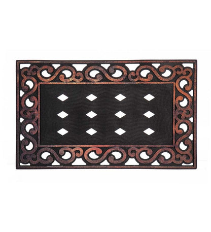 Plow & Hearth Deck & Patio Accents Outdoor Living Variegated Scroll Sassafras Mat Tray