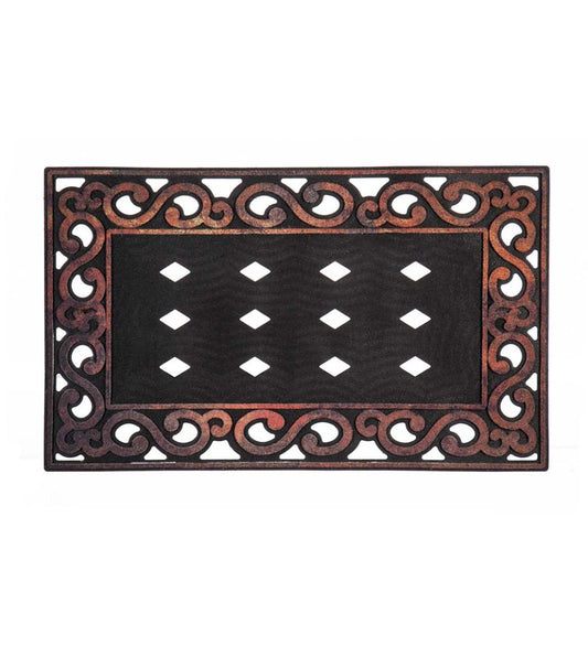 Plow & Hearth Deck & Patio Accents Outdoor Living Variegated Scroll Sassafras Mat Tray