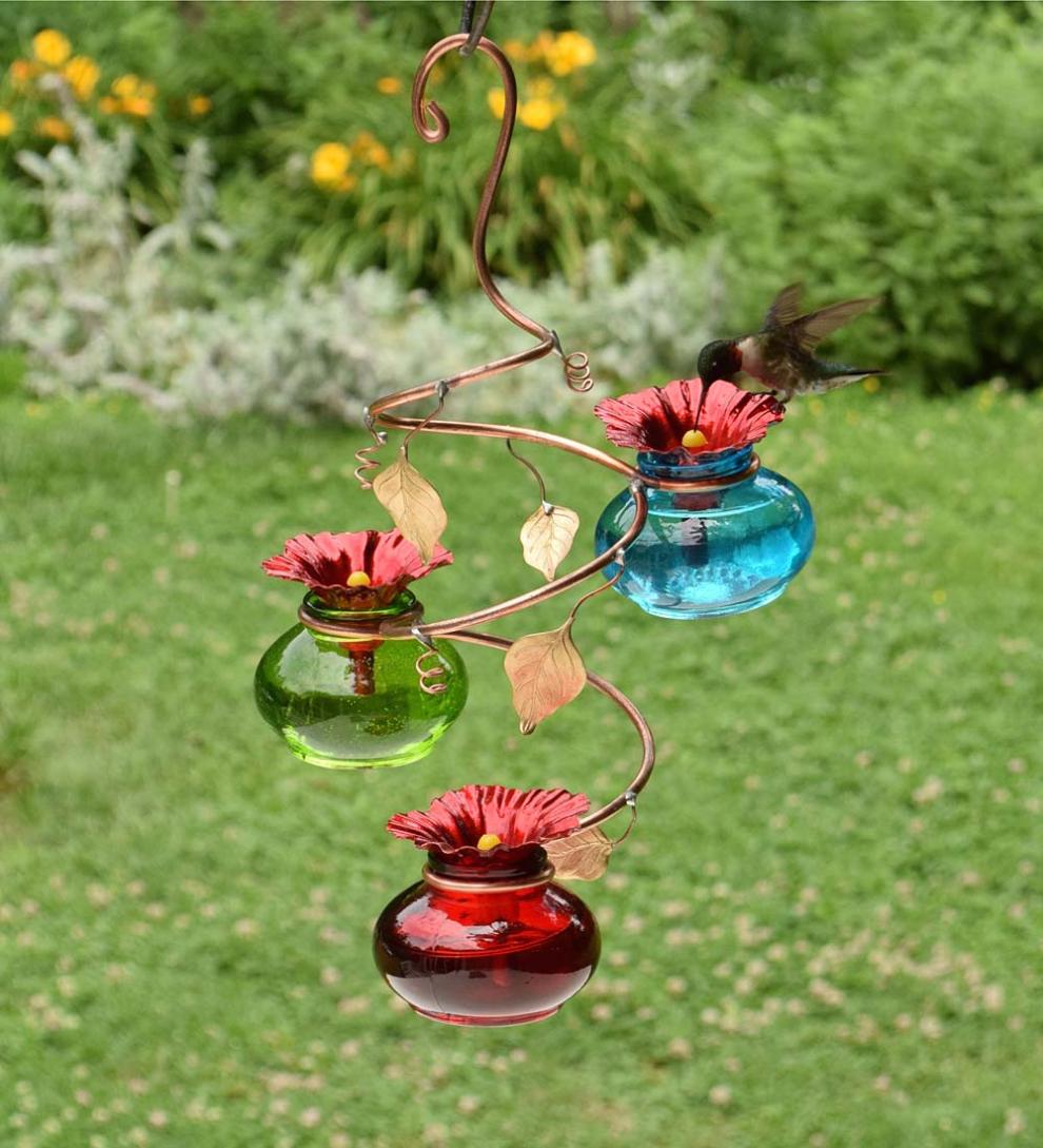 Plow & Hearth Deck & Patio Accents Outdoor Living Vinester Multi Hummingbird Feeder