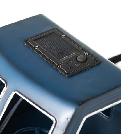 Plow & Hearth Deck & Patio Accents Outdoor Living Vintage Style Solar Pickup Truck Garden Accent - Blue