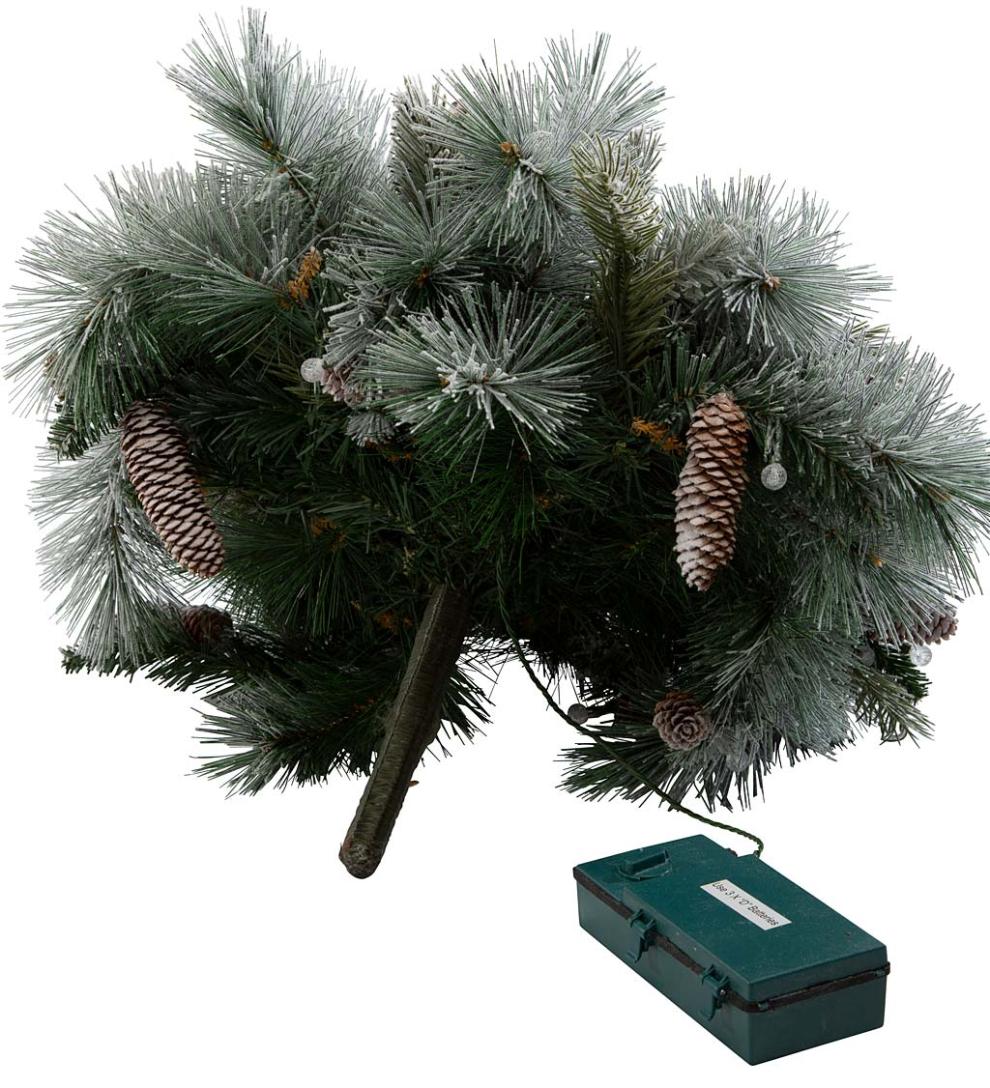 Plow & Hearth Deck & Patio Accents Outdoor Living Winter Frost Holiday Urn Filler With White And Multicolor Lights
