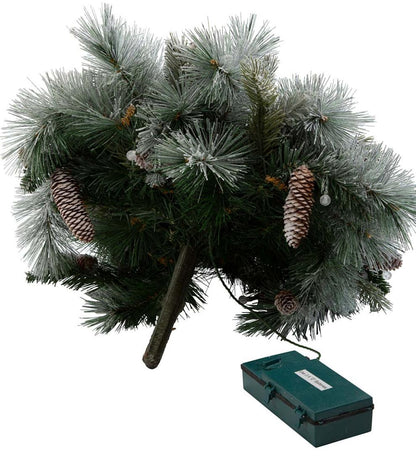 Plow & Hearth Deck & Patio Accents Outdoor Living Winter Frost Holiday Urn Filler With White And Multicolor Lights