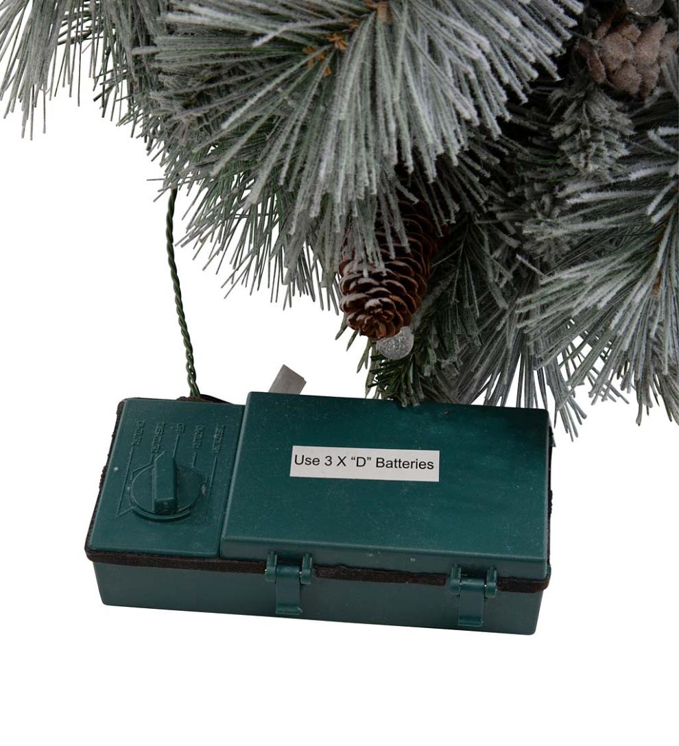 Plow & Hearth Deck & Patio Accents Outdoor Living Winter Frost Holiday Urn Filler With White And Multicolor Lights