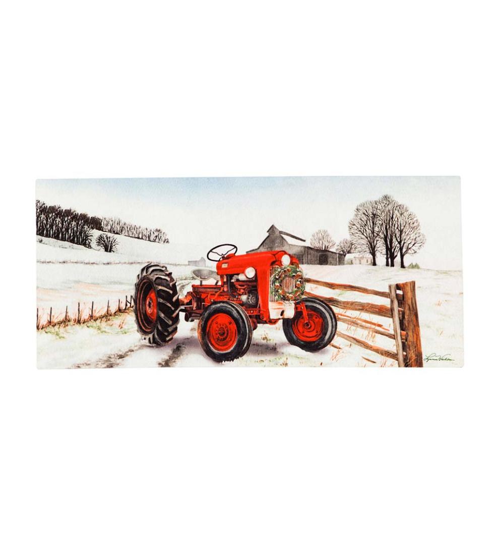 Plow & Hearth Deck & Patio Accents Outdoor Living Winter Red Tractor Sassafras Switch Mat