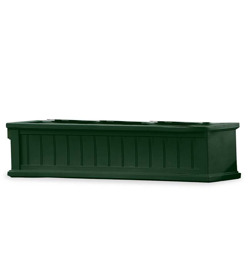 Plow & Hearth Deck Planters Outdoor Living Lexington Self-Watering Window Boxes With Hanging Brackets