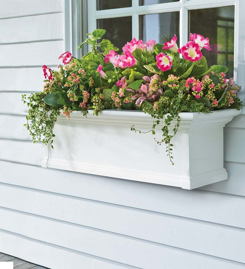 Plow & Hearth Deck Planters Outdoor Living Yorkshire Self-Watering Window Boxes