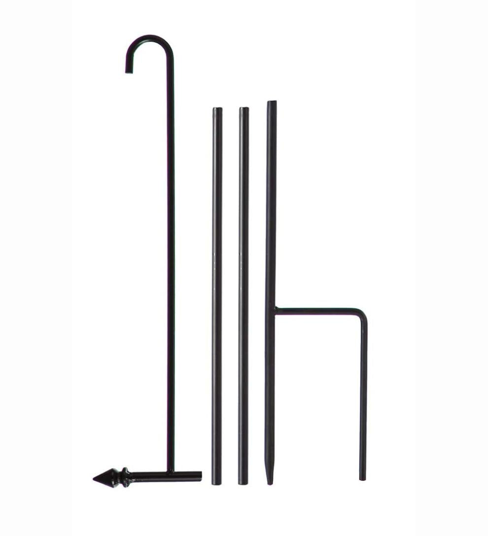 Plow & Hearth Decorative Garden Accents Yard & Garden 4-Piece Garden Flag Stand With Finial