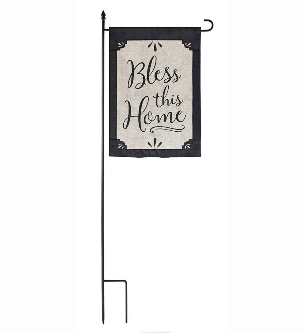 Plow & Hearth Decorative Garden Accents Yard & Garden 4-Piece Garden Flag Stand With Finial