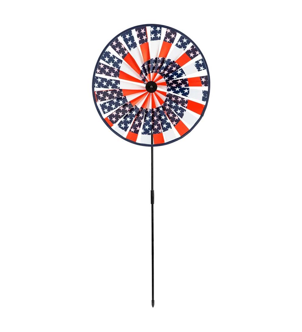 Plow & Hearth Decorative Garden Accents Yard & Garden Americana Pinwheel Spinners, Set Of 3