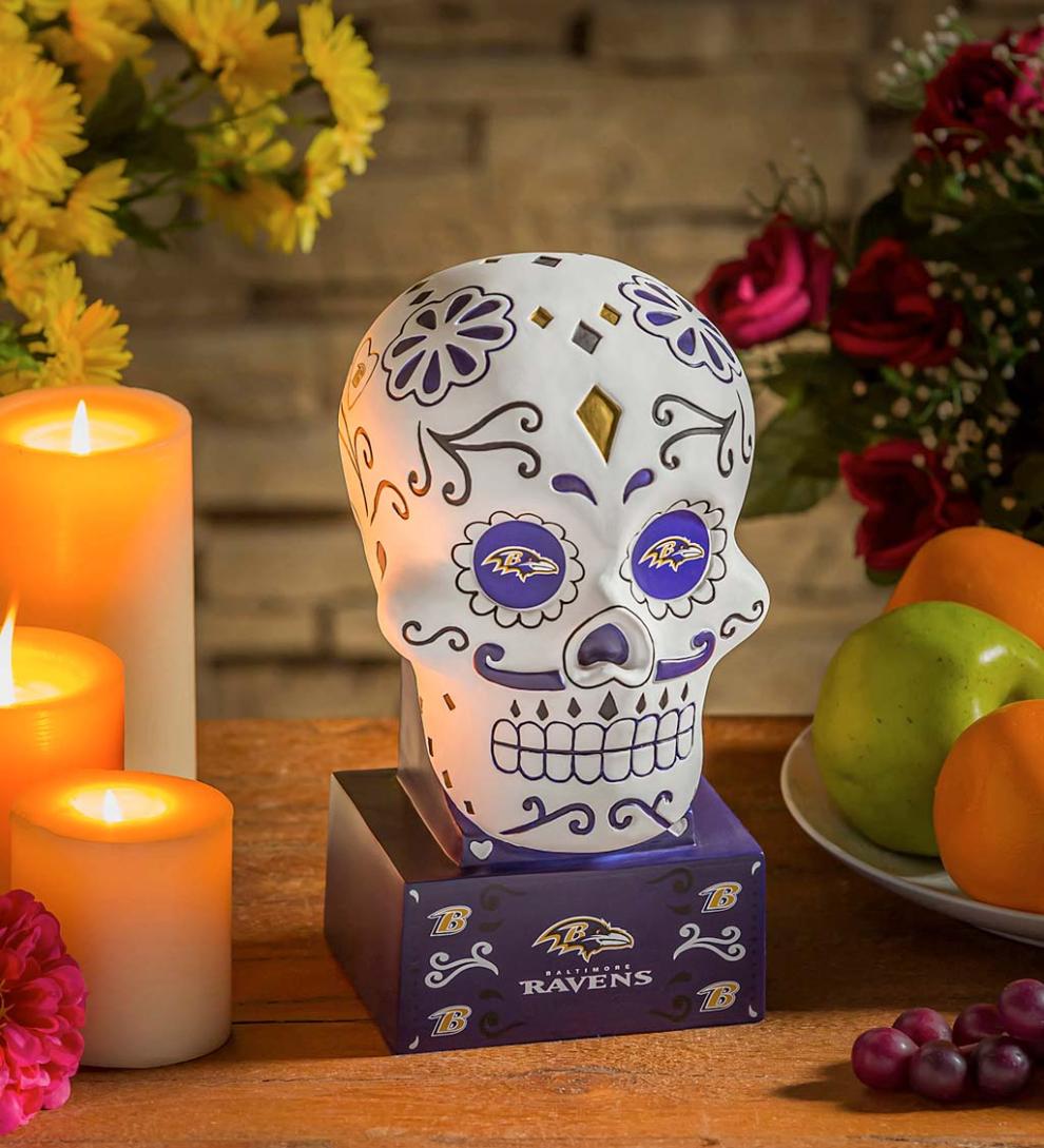 Plow & Hearth Decorative Garden Accents Yard & Garden Baltimore Ravens Sugar Skull Statue